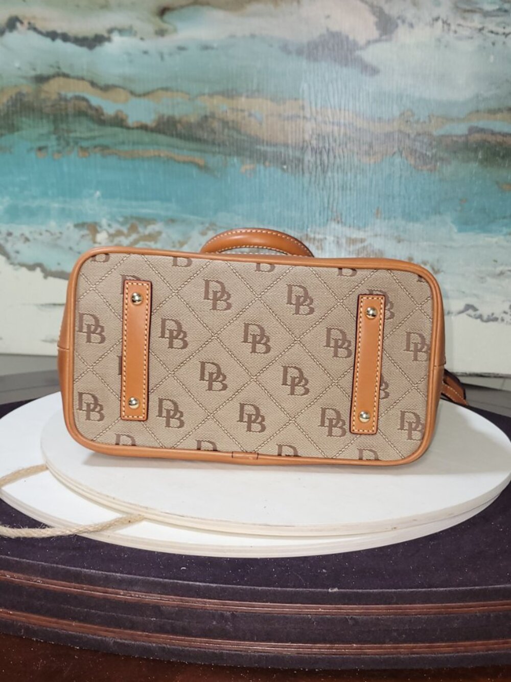 Dooney & Bourke Coated Cotton & Leather Gretta Darcy Satchel  [Item #HL19] - Picture 5 of 14